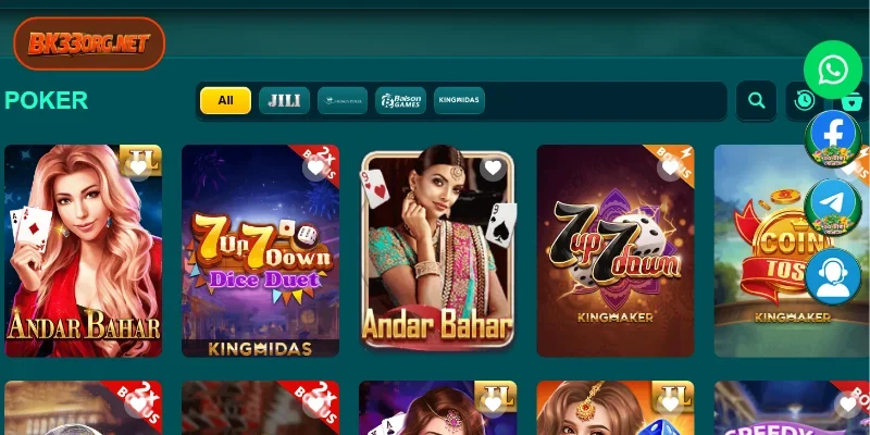 Leading Providers Supporting the Poker Games at BK33